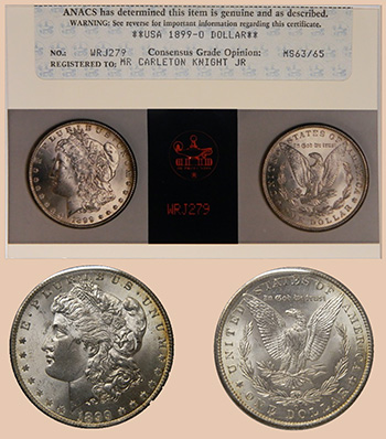 Фото сертификата ANACS (Тип 10) - Миниатюра