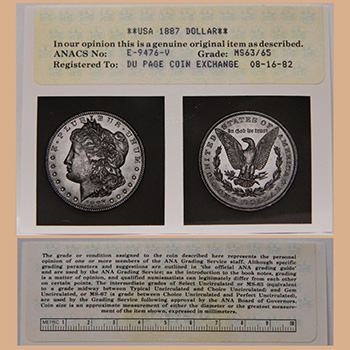 Фото сертификата ANACS (Тип 4.1) - Миниатюра