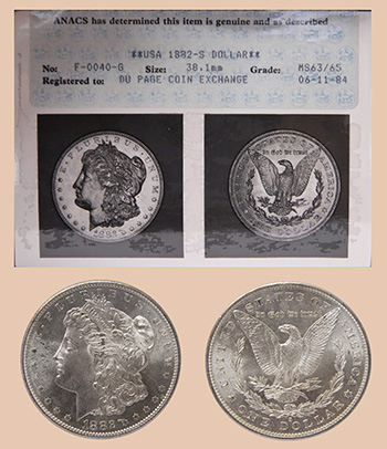 Фото сертификата ANACS (Тип 6) - Миниатюра