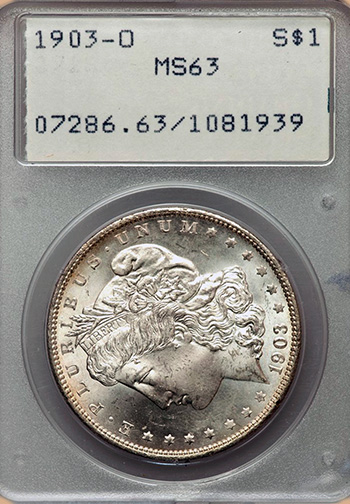 Передняя сторона держателя PCGS (Поколение 1.1) - Миниатюра