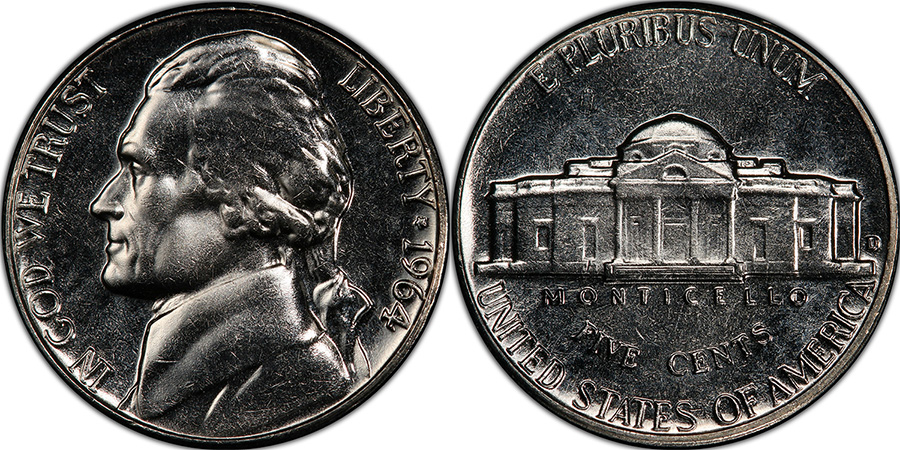 Пять центов - Джефферсон Никель - 1964-D MS66 Full Steps Prooflike PCGS - Миниатюра