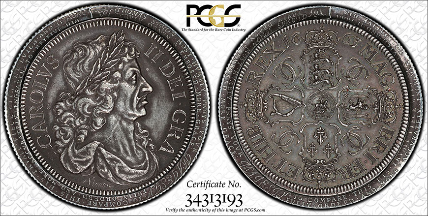 Томас Саймон - Монета "Петиция" 1663 года - PCGS SP53 - Миниатюра