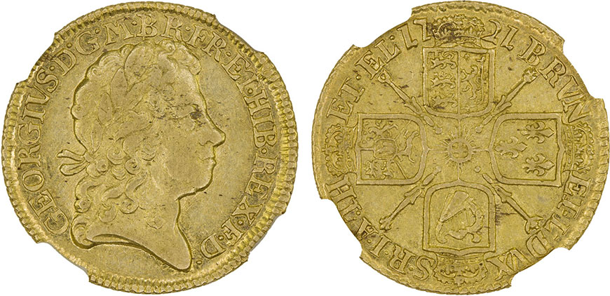 Великобритания - Гинея 1721 - NGC AU 55 - Миниатюра